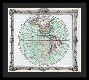 Old Map Of The Americas 1764 - Framed Print