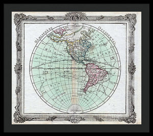 Old Map Of The Americas 1764 - Framed Print