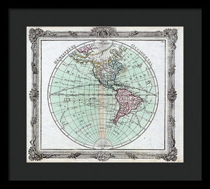 Old Map Of The Americas 1764 - Framed Print