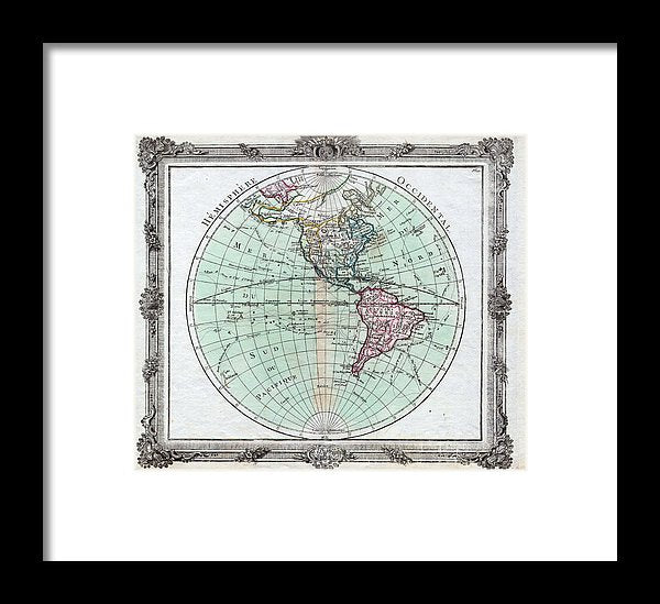 Old Map Of The Americas 1764 - Framed Print