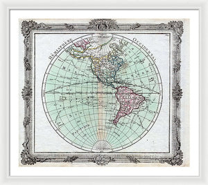 Old Map Of The Americas 1764 - Framed Print