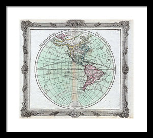 Old Map Of The Americas 1764 - Framed Print