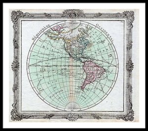 Old Map Of The Americas 1764 - Framed Print