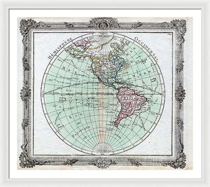 Old Map Of The Americas 1764 - Framed Print