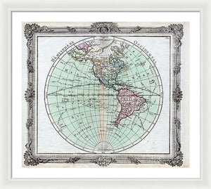 Old Map Of The Americas 1764 - Framed Print