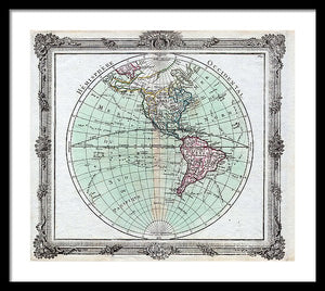 Old Map Of The Americas 1764 - Framed Print