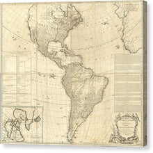 Load image into Gallery viewer, Old Map Of The Americas 1772 - Canvas Print