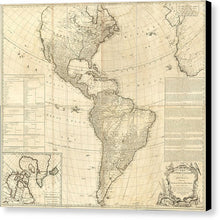 Load image into Gallery viewer, Old Map Of The Americas 1772 - Canvas Print