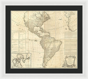 Old Map Of The Americas 1772 - Framed Print