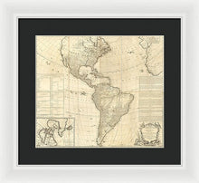 Load image into Gallery viewer, Old Map Of The Americas 1772 - Framed Print