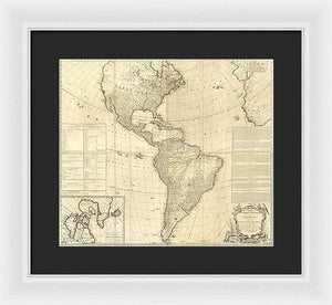 Old Map Of The Americas 1772 - Framed Print