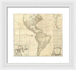 Old Map Of The Americas 1772 - Framed Print