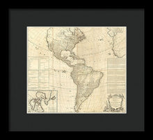 Load image into Gallery viewer, Old Map Of The Americas 1772 - Framed Print