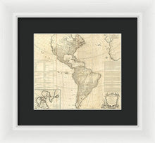 Load image into Gallery viewer, Old Map Of The Americas 1772 - Framed Print