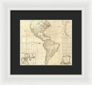 Old Map Of The Americas 1772 - Framed Print