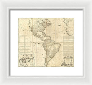 Old Map Of The Americas 1772 - Framed Print