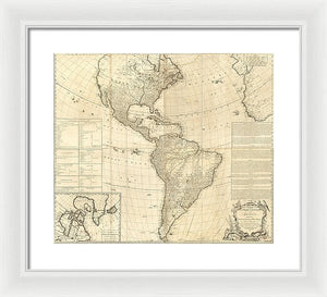 Old Map Of The Americas 1772 - Framed Print