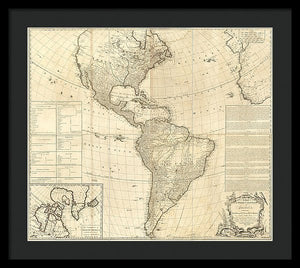 Old Map Of The Americas 1772 - Framed Print