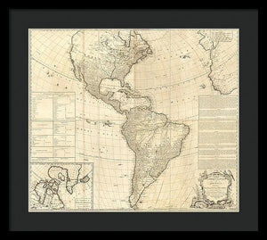 Old Map Of The Americas 1772 - Framed Print