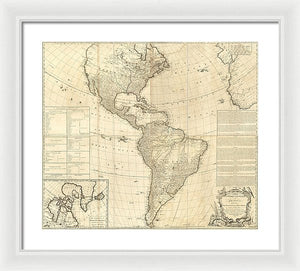 Old Map Of The Americas 1772 - Framed Print