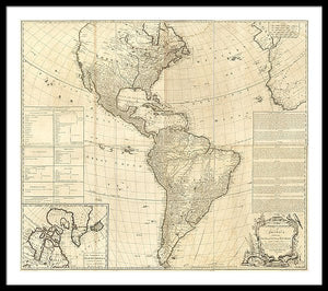 Old Map Of The Americas 1772 - Framed Print