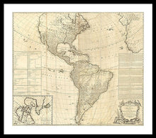 Load image into Gallery viewer, Old Map Of The Americas 1772 - Framed Print