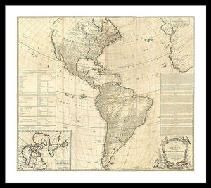 Old Map Of The Americas 1772 - Framed Print