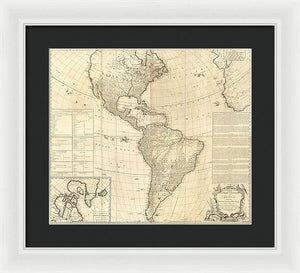 Old Map Of The Americas 1772 - Framed Print