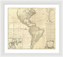 Load image into Gallery viewer, Old Map Of The Americas 1772 - Framed Print