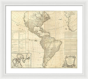 Old Map Of The Americas 1772 - Framed Print