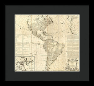 Old Map Of The Americas 1772 - Framed Print