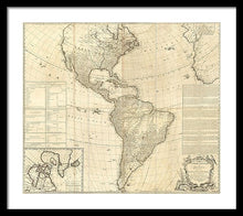 Load image into Gallery viewer, Old Map Of The Americas 1772 - Framed Print