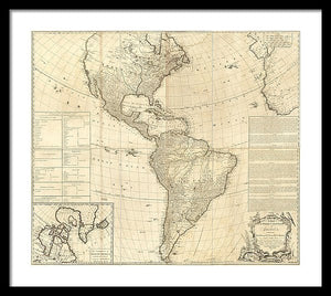 Old Map Of The Americas 1772 - Framed Print