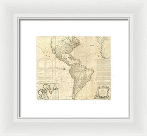 Old Map Of The Americas 1772 - Framed Print