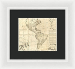 Old Map Of The Americas 1772 - Framed Print