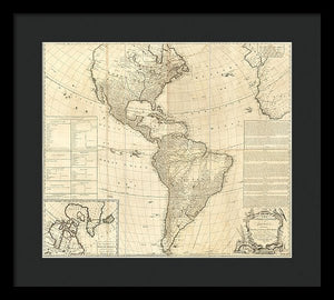 Old Map Of The Americas 1772 - Framed Print