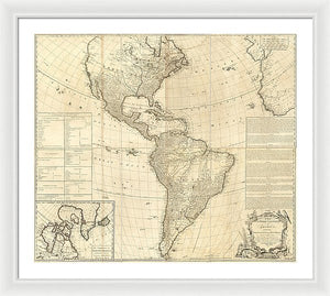 Old Map Of The Americas 1772 - Framed Print