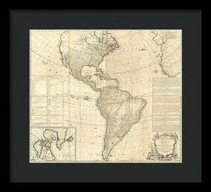 Old Map Of The Americas 1772 - Framed Print