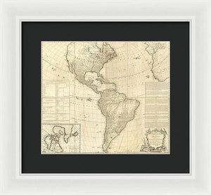 Old Map Of The Americas 1772 - Framed Print