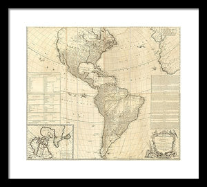 Old Map Of The Americas 1772 - Framed Print