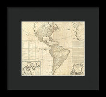 Load image into Gallery viewer, Old Map Of The Americas 1772 - Framed Print