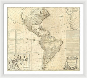 Old Map Of The Americas 1772 - Framed Print