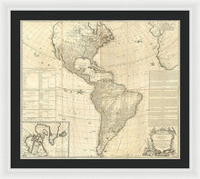 Load image into Gallery viewer, Old Map Of The Americas 1772 - Framed Print