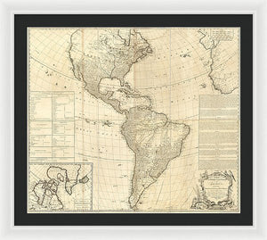 Old Map Of The Americas 1772 - Framed Print