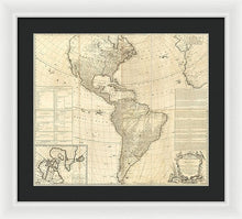 Load image into Gallery viewer, Old Map Of The Americas 1772 - Framed Print