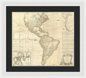 Old Map Of The Americas 1772 - Framed Print