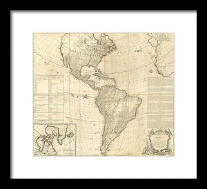 Old Map Of The Americas 1772 - Framed Print