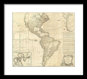 Old Map Of The Americas 1772 - Framed Print