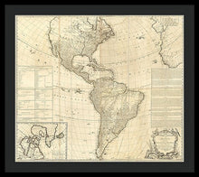 Load image into Gallery viewer, Old Map Of The Americas 1772 - Framed Print