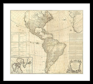 Old Map Of The Americas 1772 - Framed Print